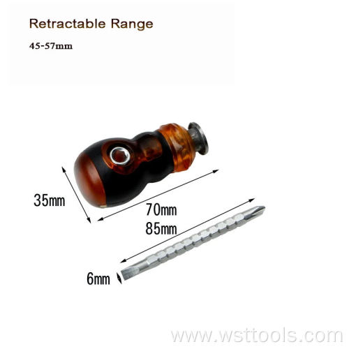 Retractable Rachet Screwdriver with magnetic bits